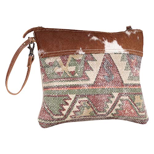 Image of Myra Bag Aztec Purse for Women - Canvas Bag with Real Leather Detailing, Boho Handbags for Women, Cute Western Purse