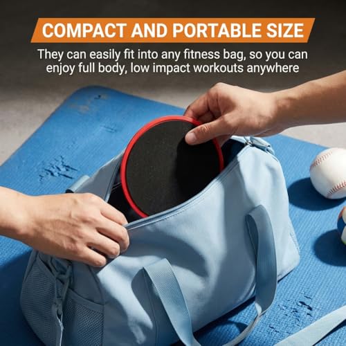 Image of Proberos Yoga Sliding Pads 6.8'' Dia EVA & PP Double Sided Exercise Sliders for Various Surfaces Pilates Fitness Discs for Core Training, Pelvic Floor Exercise