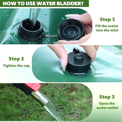 Image of 400 L /105.7 Gallon Water Storage Bladder, Foldable Portable Water Bladder Tank, Large Capacity Water Container, Water Bag for RV, Truck, Camping, Emergency & Outdoor Use