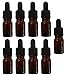 Best Essential Oil Amber Glass Sample Vials-5ml (1/6 fl oz) bottles w/Glass dropper/Plastic Screw Cap/Silicon bulb - Small Glassware - Oil Mixing/Easy to Get one drop, Great Labware Jars, Pharmaceuticals, Pill Storage, & For Travel - Perfume Samplers, Diabetic Uses, Many uses for Leak Proof Storage - High Quality BPA free Glass - Best Money Back Guarantee - No Questions asked