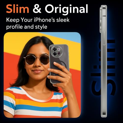 Image of Jkobi Lifetime Anti-Yellow MagSafe Compatible Clear Back Cover Case for Vivo V30e 5G (Sleek Hard Crystal | Shockproof and Camera Protection)