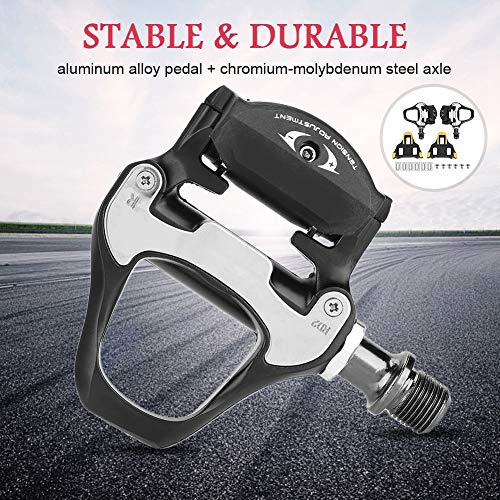 image for Vbestlife Road Bike Pedals with Cleats 1 Pair Aluminum Alloy Float Sel