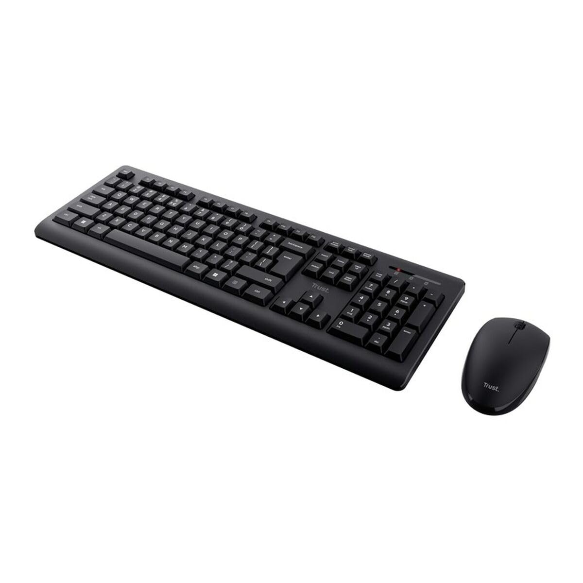 Trust Tastiera e mouse wireless Primo nero monocromatico inglese USA QWERTY US