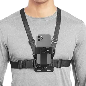 HOJI Mobile Phone Chest Mount Strap Holder Helmet Mount for Action Camera for POV Gopro Akaso Samsung iPhone