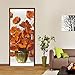 HRTUCD Porte Autocollants 3d Papier Peint Sticker Porte Cruche fleurs PVC Imperméable pour Décoration Mur Salon Cuisine Chambre Salle 60 x 200cm