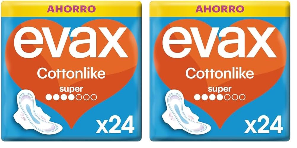 Evax Cottonlike Super Compresas Con Alas, Pack de 24, Protección Durante El Día, Absorben Flujo Repentino, Eliminan Malos Olores, Capa Superior Extrasuave, 100% Limpia y 0% Olor — view 7