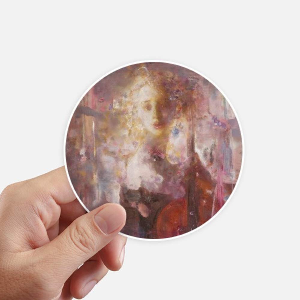 Sarabande XJJ Oil Painting Sticker Round Wall Suitcase Laptop Label Bumper