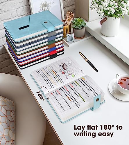 Image of Lined Journal Notebook with Pen, A5 Personalized Hardcover Leather Journal for Men Women, 200 Pages 100 GSM Thick Paper College Ruled Notebooks for Work Travel School Writing Diary 5.9 inch X 8.4 inch