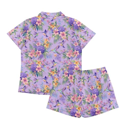 Image of Women's Short Sleeve Sleepwear Pajamas Nightwear with Pockets