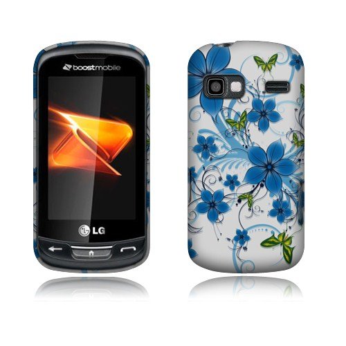 Blue Sakura Rubberized Cover for LG Rumor Reflex LN272