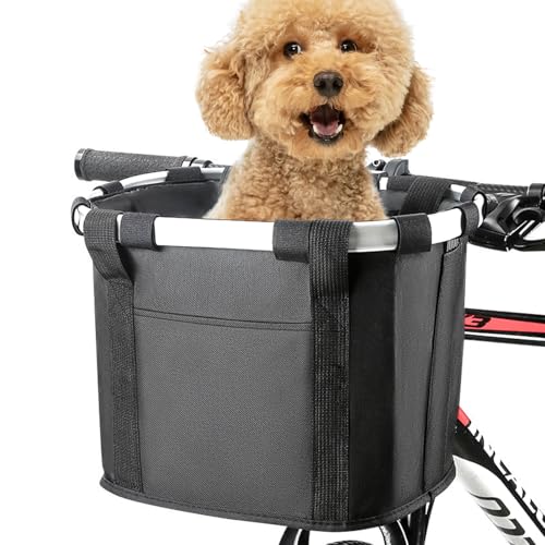 BAG WIZARD Bike Basket, Folding Detachable Handlebar Front Basket for Pet, Shopping, Cycling, Picnic
