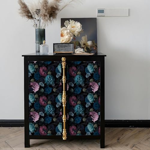 Papier peint floral noir repositionnable et imperméable - 4