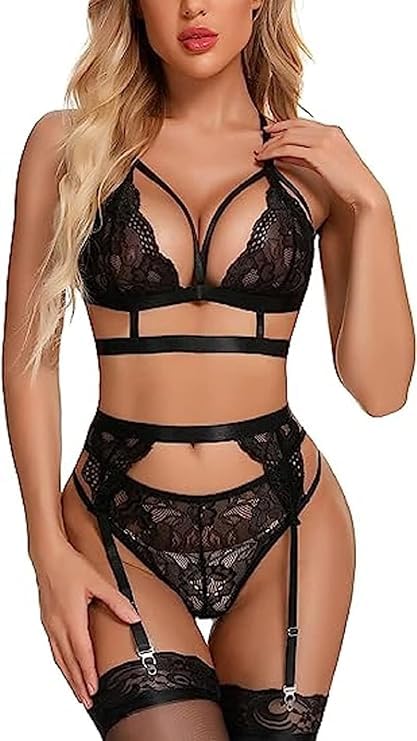 skmodel stylish Women's Babydoll Lingerie Set | Romantic Nightwear(Black)-picture-49