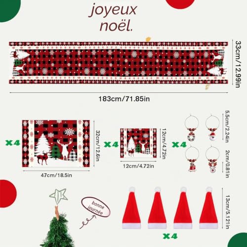 Chemin de table Noël lin complet pour éviter les fautes de goût aux fêtes - 3