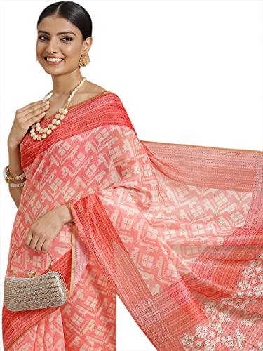 Image of Amazon Brand - Anarva Women's Kalamkari Saree With Blouse Piece