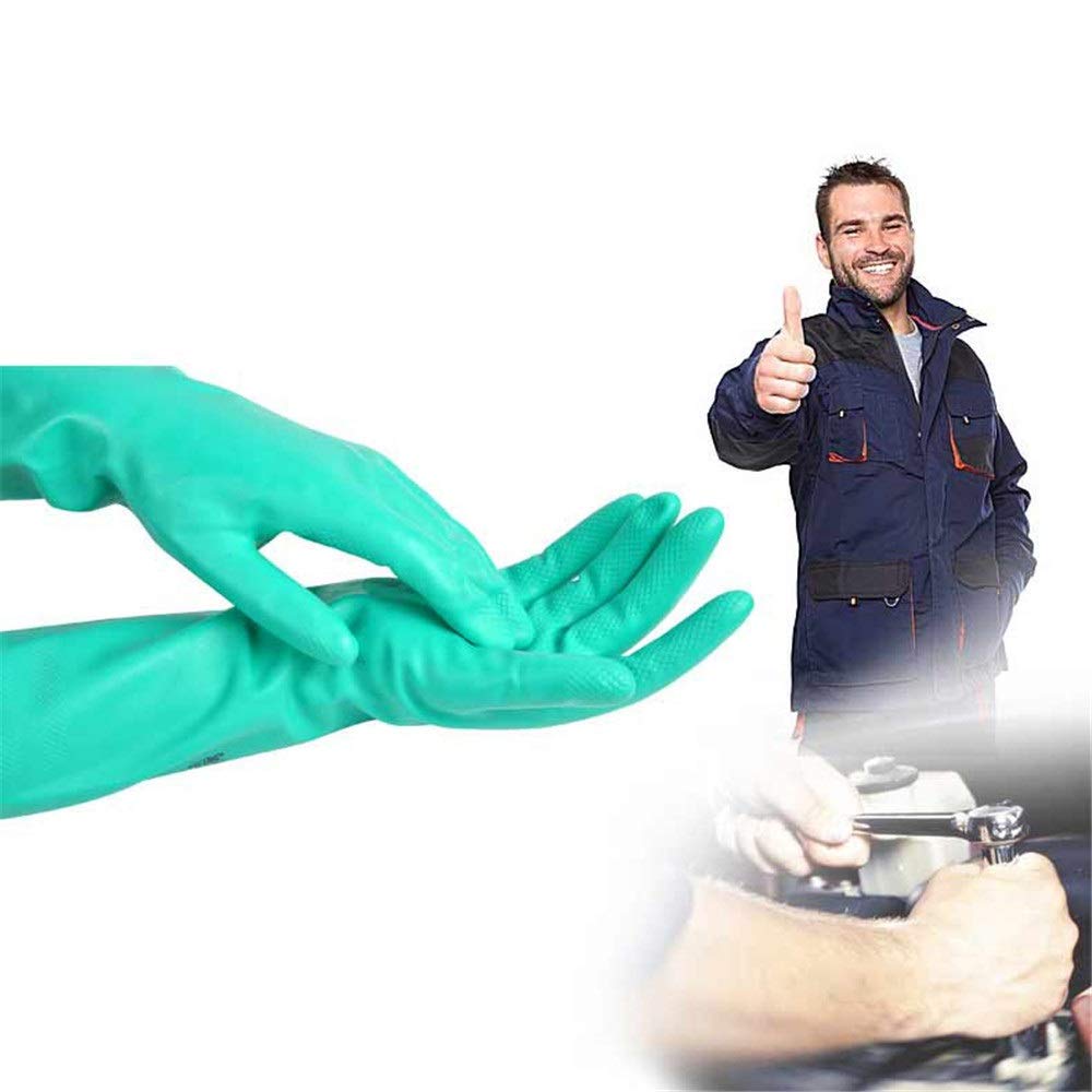 Guantes de trabajo resistentes al desgaste. Guantes de seguro de trabajo Guantes a prueba de aceite resistentes al desgaste, a prueba de ácido, trabajo doméstico, 5 pares (Color : Green, Size : M)