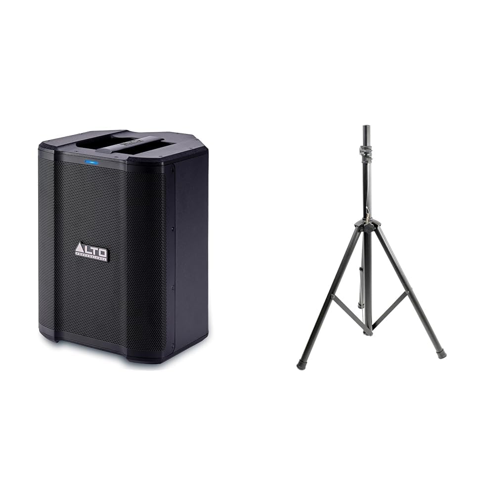 Busker - PA portatile da 200 W con batteria ricaricabile, Bluetooth & Pyle Supporto Universale per Altoparlanti, Stativi per Casse Acustiche a Treppiede e Pieghevole