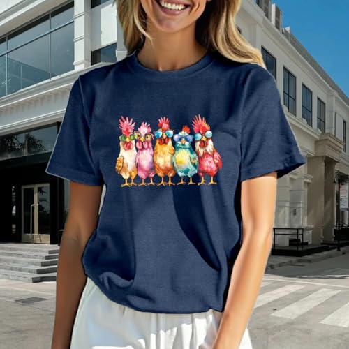 Chicken Shirt for Women Chicken Mom Tshirt Country Life Shirts Farm Girl Tee Tops2