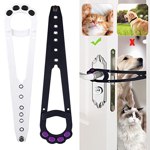 Katzentürriegel,2 Stück Verstellbare Katzentür Alternative,Türverriegelung Katze Stärkerer Flex-Türstopper Türschlösser für Haustiere,hält Hunde und Baby von Katzenklo und Futter Fern