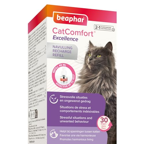 BEAPHAR – CATCOMFORT® EXCELLENCE – Recharge pour diffuseur électrique de phéromones pour chat – Réduit le stress et les comportements non désirés...