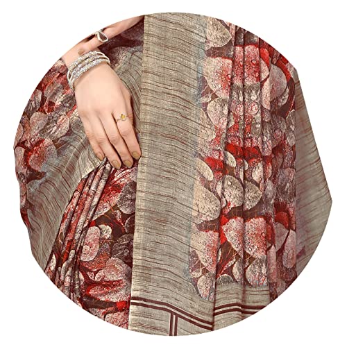 Image of MIRCHI FASHION Saree for Woman Chiffon Floral Printed | Polished Professional Office and Regular Daily Use Sari with Blouse Piece