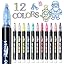EooUooIP Set di 12 Penne Gel Glitterate e Metallizzate con Inchiostro ad Asciugatura Rapida, per Diari, Colorare, Disegnare, Scarabocchiare, Ufficio, Scuola