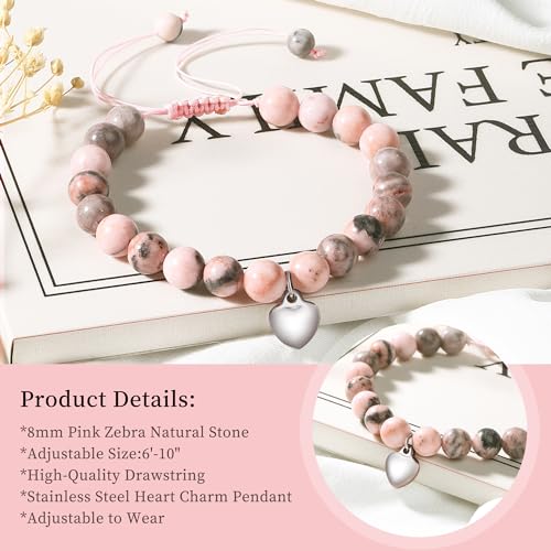 Chicing Happy Birthday Gifts Ideas For Teens Girls Pink Natural Stone Happy Birthday Bracelet For Her Daughter Granddaughter Niece Friends thumb #1
