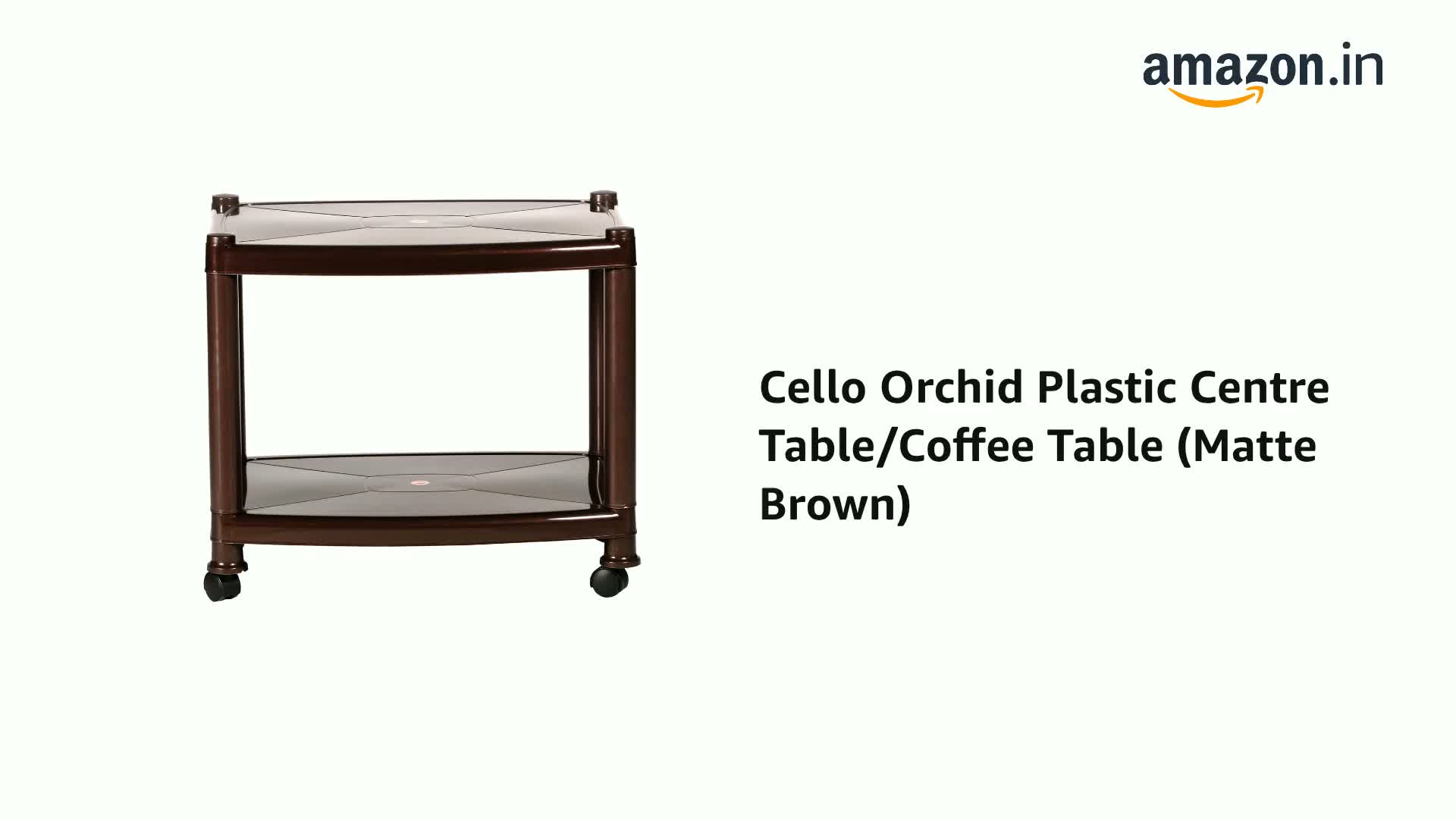 Cello Orchid Plastic Centre Table/Coffee Table (Matte Brown