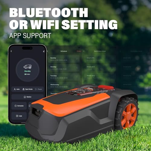 MAXLANDER Robot Lawn Mower, Automatic Robot Mower APP Controlled with Schedule, Self-Charging, Bluetooth/Wi-Fi Connected Robotic Lawn Mowers, Covers up to 1/3 Acre (15069 sq ft) - Image 4