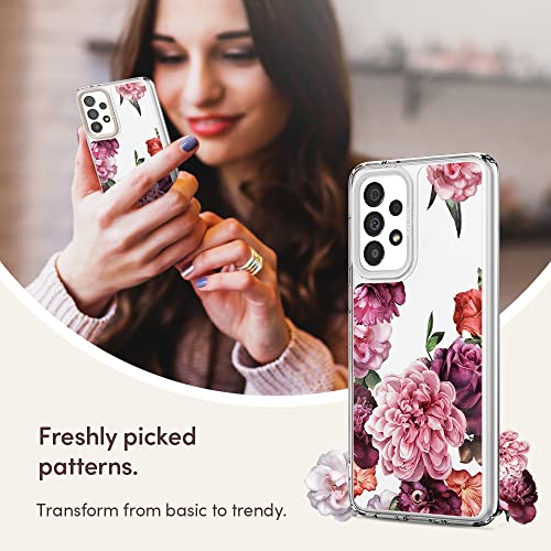 Image of Spigen Cyrill Cecile | Samsung Galaxy A33 5G Case | Transparent Flower Pattern Print Design Galaxy A33 5G Back Cover | TPU+Poly Carbonate - Rose Floral