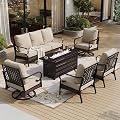 SUNSHINE VALLEY, 6 PCS Metal Patio Conversation Set