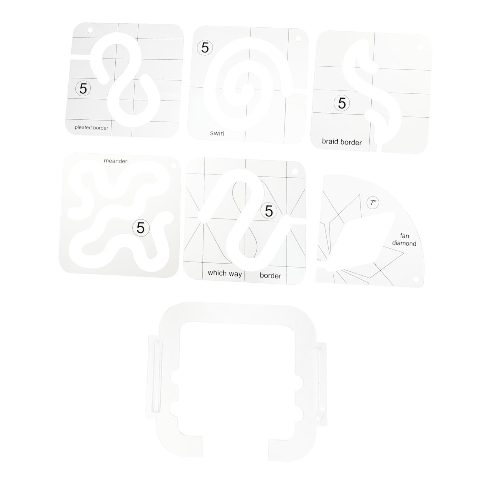 Ciieeo 7piezas Plantilla De Regla Acrílica Para Patchwork Reglas Transparentes Para Costura Para Cortar Telas y Proyectos De Manualidades
