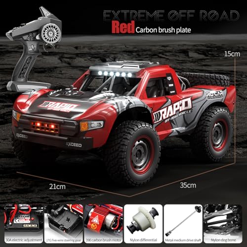 Image of RC Cars 1:14 RC Truck 30 MPH 4WD Remote Control Car All Terrain Trophy Car for Adults Boys Teens Fast 50 Mins Play Off-Road RC Buggy Big Short Course Monster Truck with 2 Batteries (RTR)