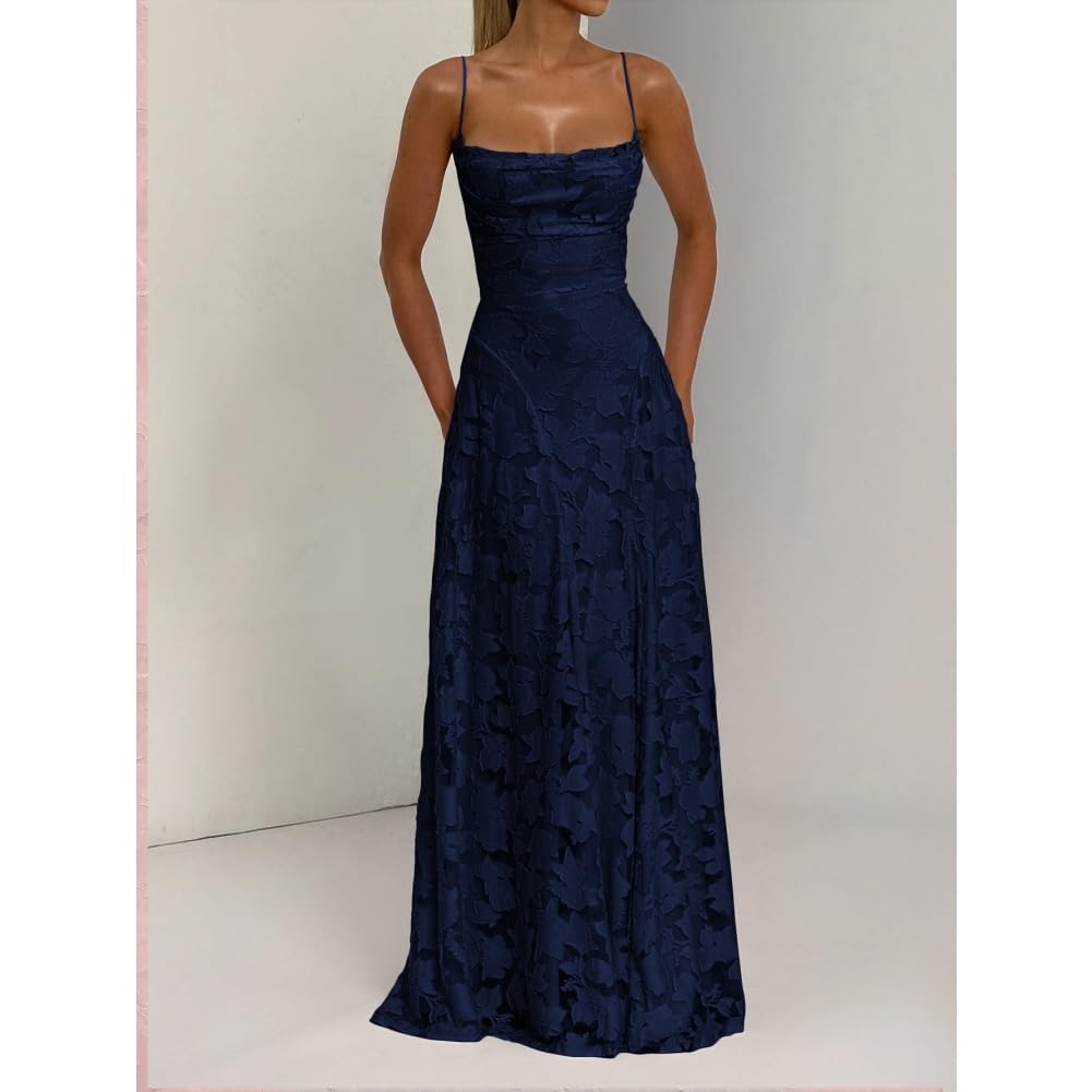Pizzo Floreale Jacquard Abiti da Damigella D'Onore Elegante Corsetto Spaghetti Strap Backless Chiffon Donne Formale Prom Dress