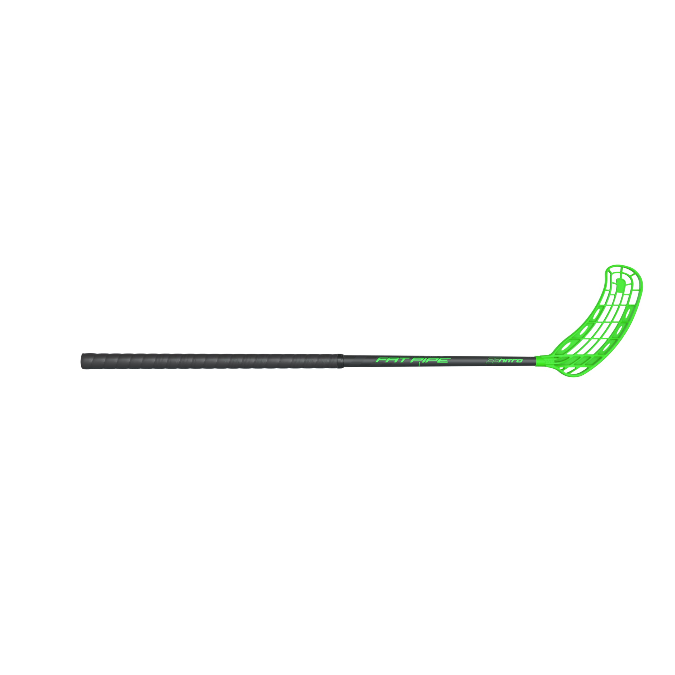 FAT PIPE Floorball Schläger Unihockey Stock Nitro 33 WIZ - Black NEON Green - IFF Zertifiziert, mit WIZ Schaufel/Kelle