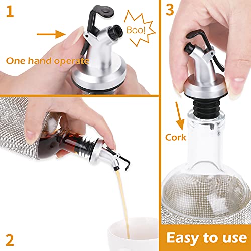ASTER Olijfolie Tuiten Fles Pourer 5 Pack,Lekvrije Liquor Pourers met Stofkappen Olie Uitloop Liquor Spirit Drinks… - Image 6