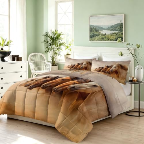 Colcha suave de microfibra de caballos de 240 x 220 cm lavable para un descanso sin sudor 5
