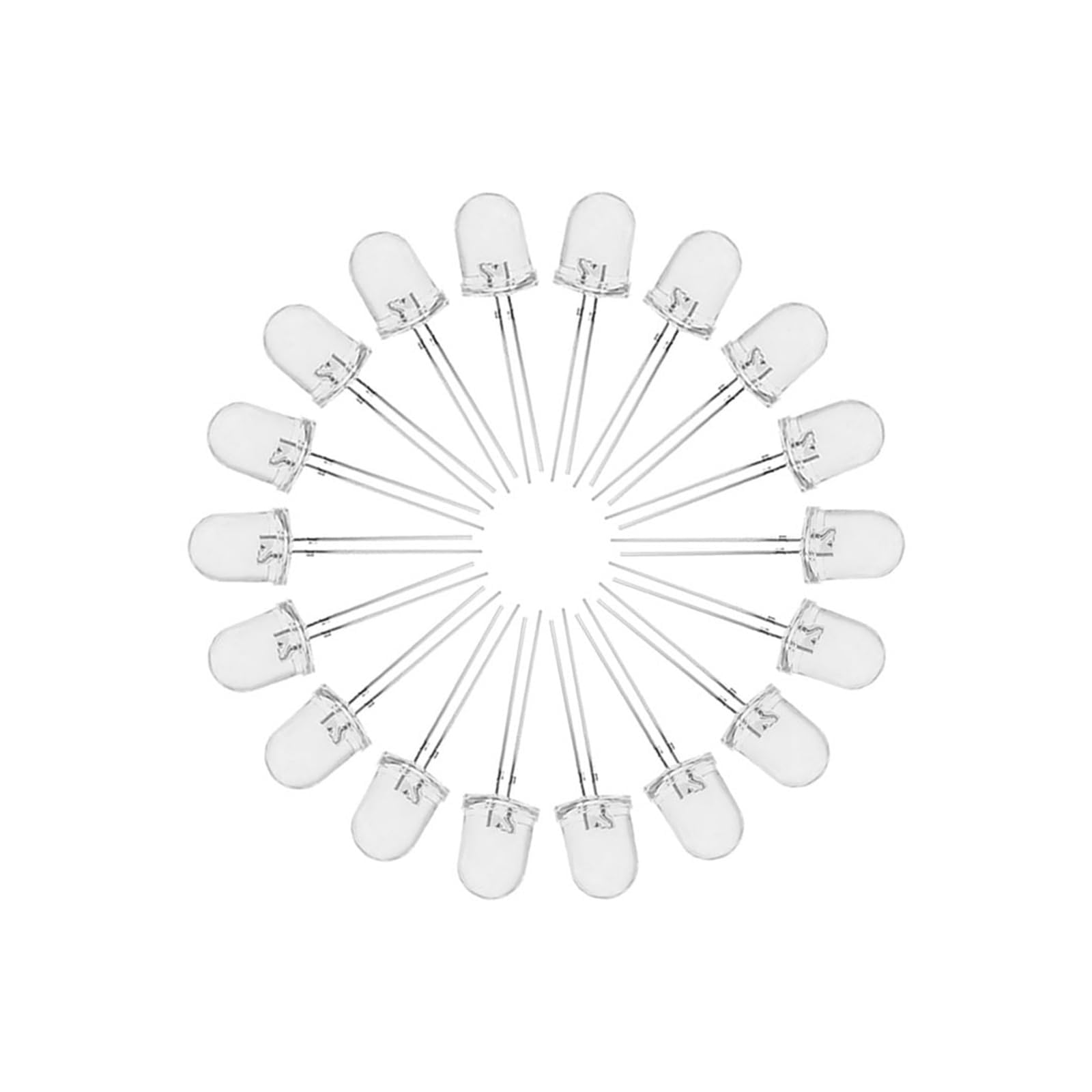 WHWRCADV 5 PCS Transparent LED Diode 10MM White Red Yellow Blue Green Light Emitting F10(Red)