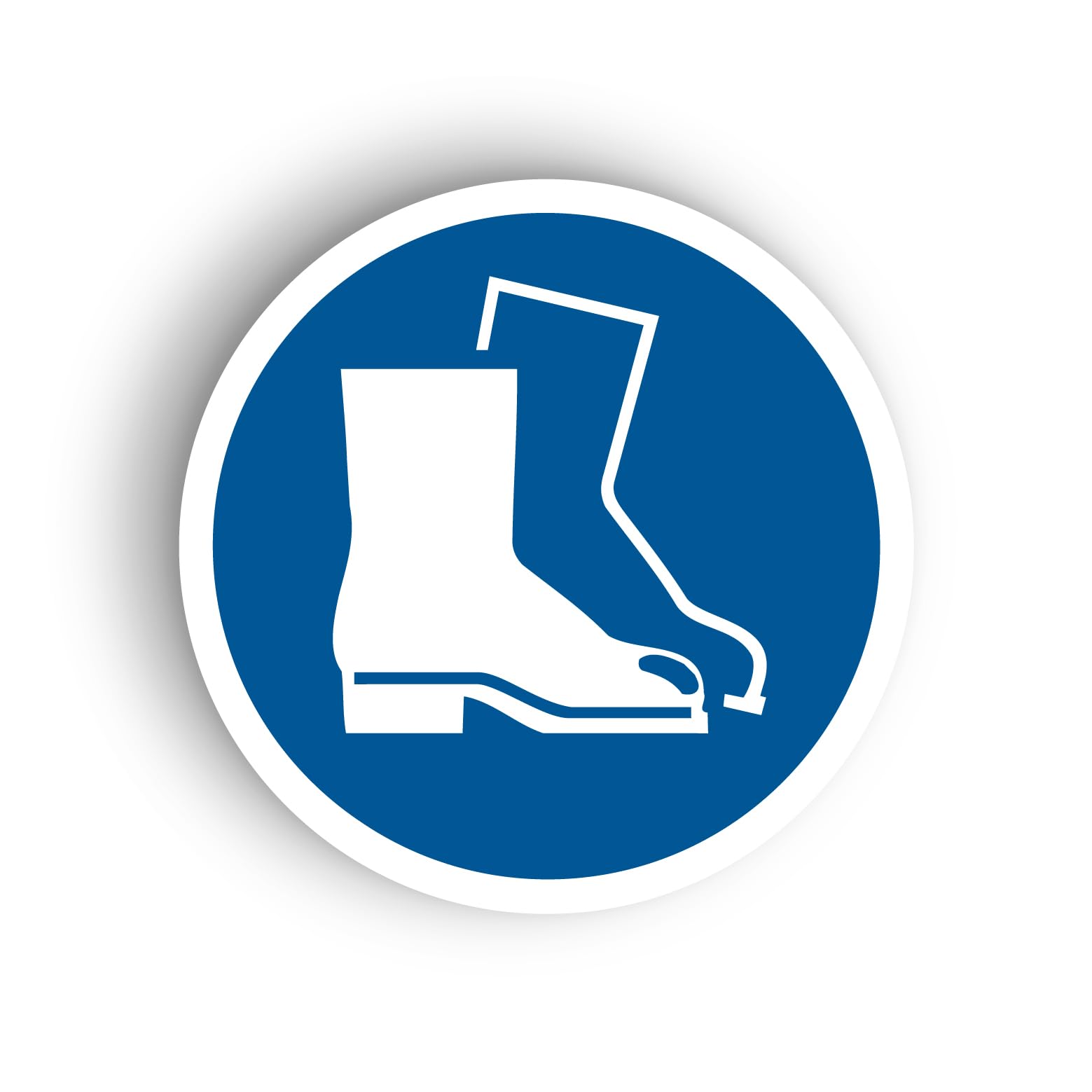 Set of 18 Wear Foot Protection Mandatory Safety Signs - 56mm Waterproof Indoor/Outdoor Stickers - Office, Warehouse, PPE Site Safety Signs