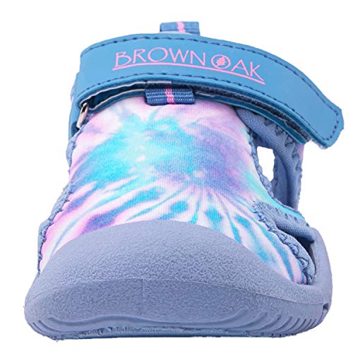 Brown Oak Kids Water Shoes Quick Dry Anti Slip Closed Toe Aqua Swim Sport Sandals (Toddlers/Little Kids)4