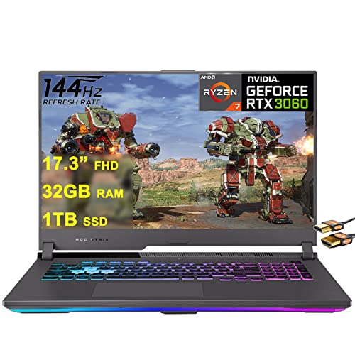 Asus-ROG-Strix-G17-G713-Gaming-Laptop-173-FHD-144HZ-IPS-AMD-Octa-Core-Ryzen-7-4800H-Beats-i7-10750H-32GB-RAM-1TB-SSD-GeForce-RTX-3060-6GB-USB-C-Backlit-Win10-Gray-HDMI-Cable