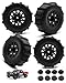 RCMYou Rc Truck Tires Wheels for 1/10 Slash 2WD 4Ã—4,Axial/Arrma Senton/Redcat Rc4wd,12mm/14mmHex Detachable Replacement Running on Off-Road Tire,on-Road Tires,4-Pack,Black