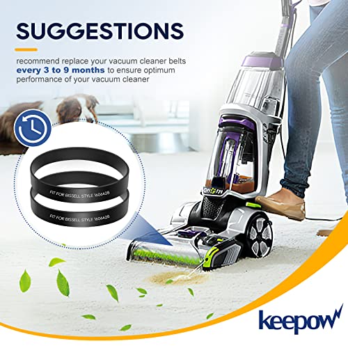 KEEPOW Replacement Belts Compatible with Bissell TurboClean/PowerForce PowerBrush Pet Carpet Cleaner 2987, 1986, 2910, 2190W, 2806, 28062, 28068, 29878, 29879, 2 Pack, Parts# 1606428 - Thumbnail 6