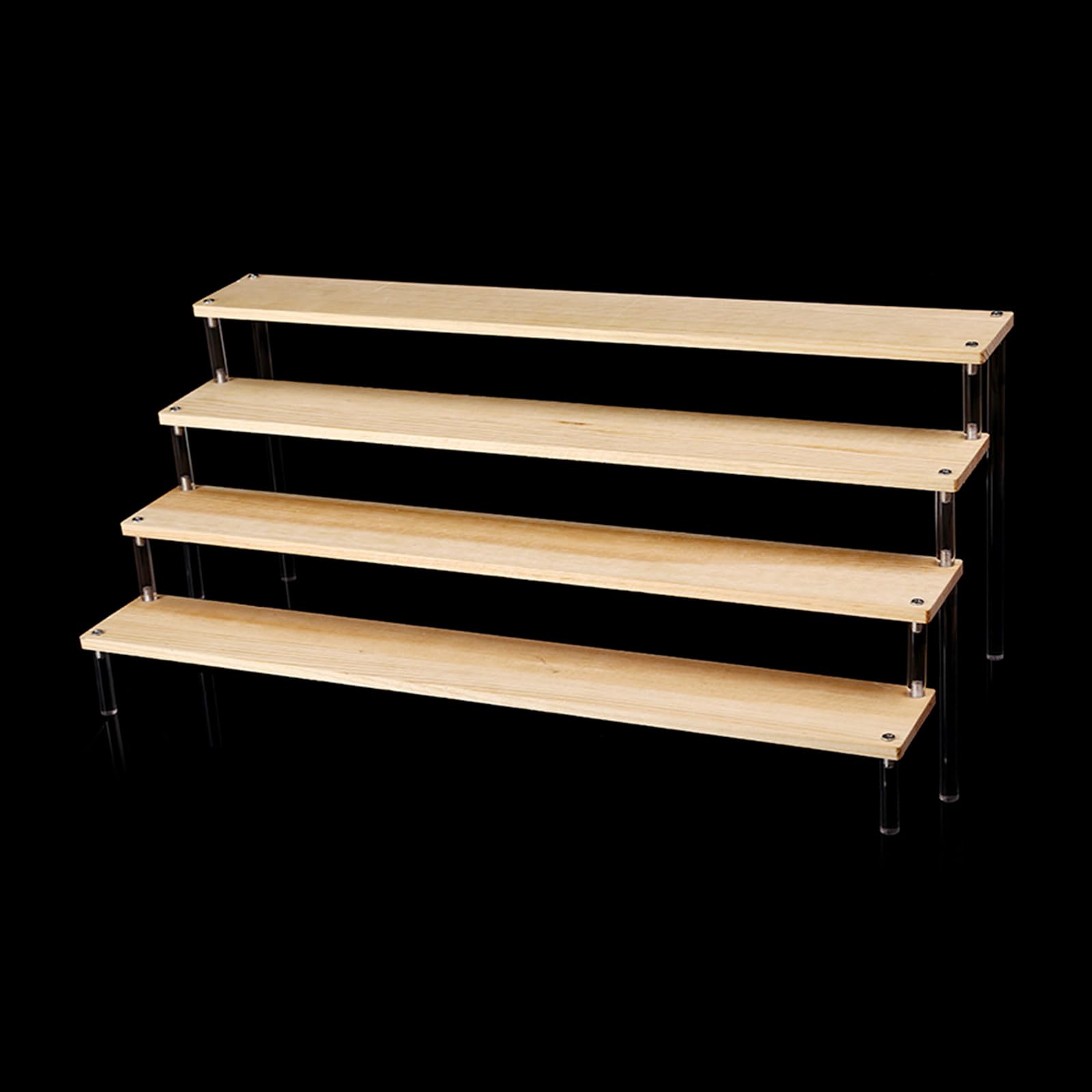 RBRMHM Clear Acrylic Display Stand for Models and Collectibles 5 Tiered Risers Rack for Figures, Cupcakes, and Cosmetics
