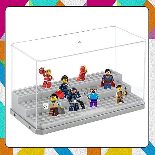 Comius Sharp Vitrine, Schaukasten Vitrine, Acryl Baukasten Display Box Staubdichtes Schutzvitrine Für Action Figuren, Sammlerstücke, Heimaufbewahrung(Grau)