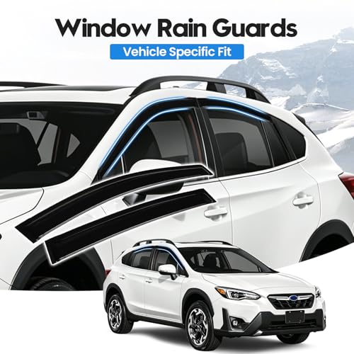 Image of Crosstrek Rain Guards - Window Visors for Subaru Crosstrek 2018-2023 /Subaru Impreza Hatchback 2017-2023, Out-Channel Side Window Rain Guards for Impreza, 4PCS, Black, Car Accessories