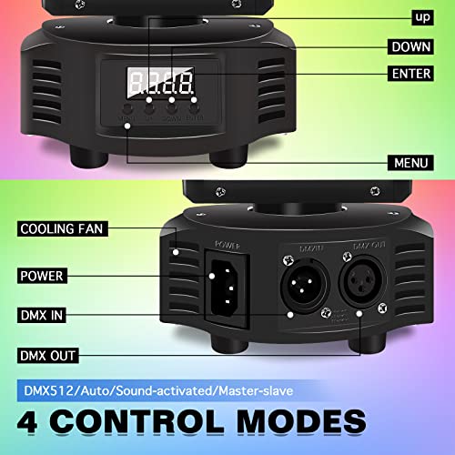 Telbum Dj Lights Moving Head Lights Sound Activated 30W Double Sided Mini Moving Head Stage Light By & Dmx-512, Perfect For Wedding Church Show Party Disco Lighting, 13/18 Ch - 1 Piece #TOP3