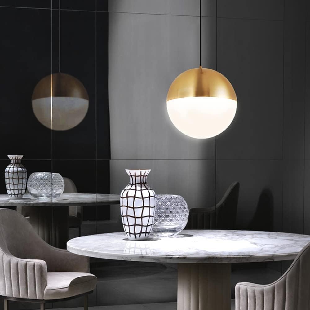 MARURY Gold Art Pendant Light Fixture Glass Single Head Hanging Lamp Light Fixture Nordic Bedroom Bedside Chandelier, for Kitchen Island Restaurant Living Room