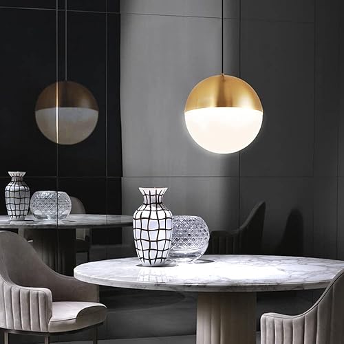 Miniatura 4 de MARURY Lámpara colgante de arte dorado, lámpara colgante de una sola cabeza, lámpara nórdica para dormitorio, lámpara de noche, para cocina, isla,