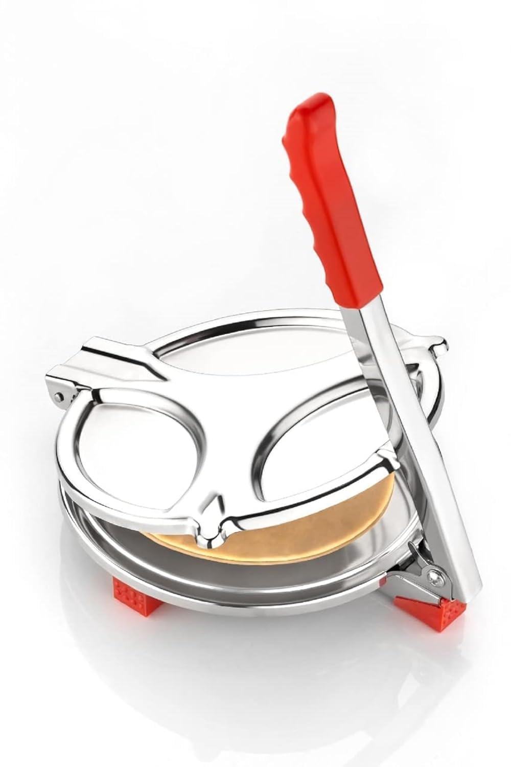 1Pack Stainless Steel 6.5 Inch Roti & Puri Maker Press – Manual Hand Press Roti Maker with Handle for Chapati, Papad & Khakhra Heavy Duty Cast Iron with Stainless Steel Plates-image-10